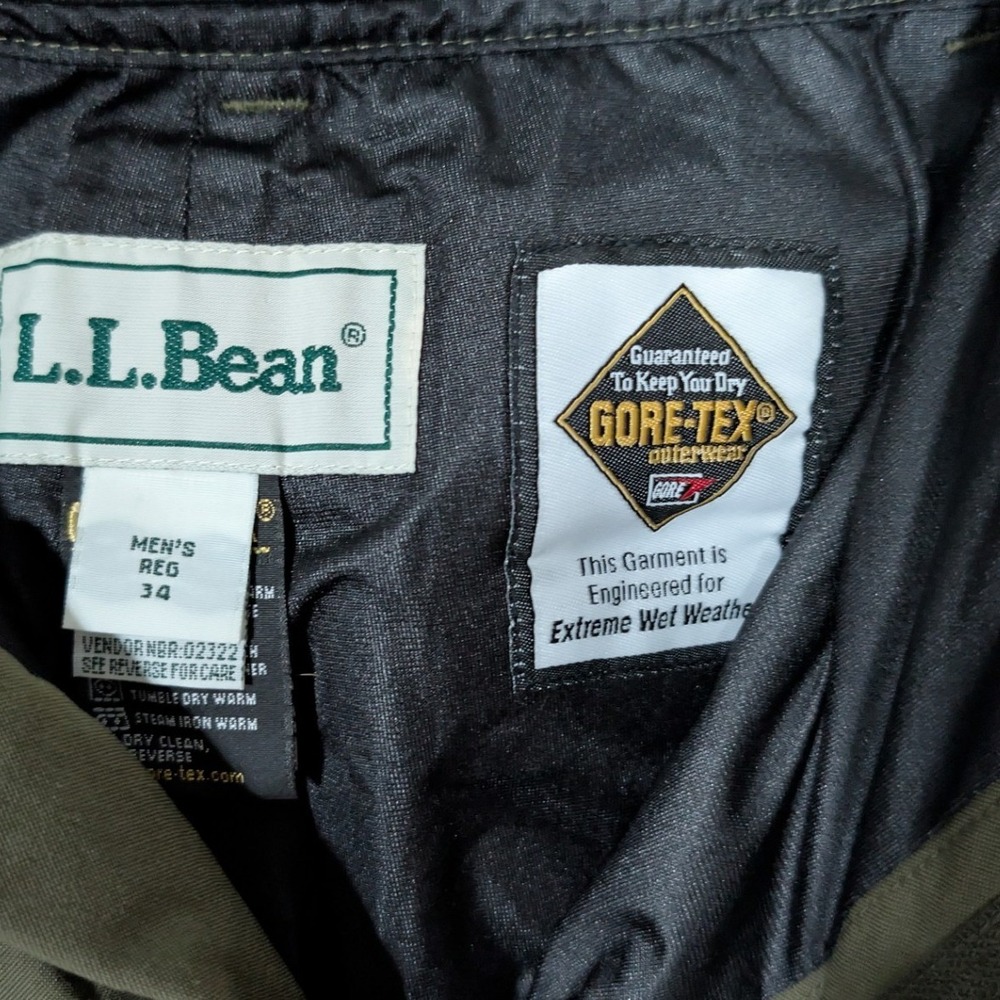 LL Bean Hunting Pants Mens 34 Green Waterproof Brush Briar Utility Performance - Picture 5 of 8